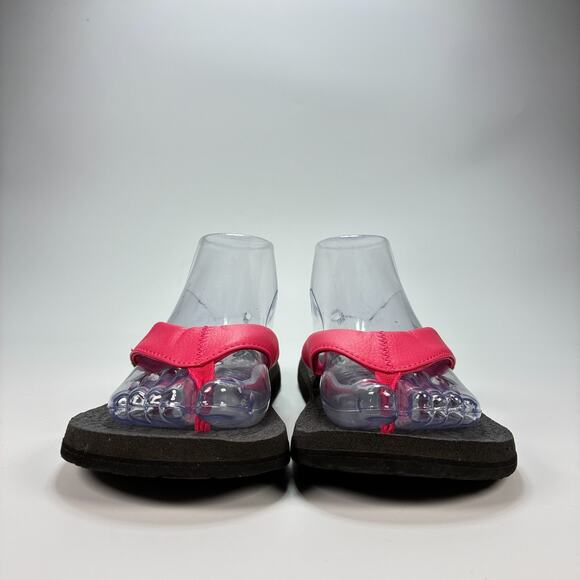 Sanuk Yoga Serenity 4 Red Black Comfortable Flip Flop Sandals Women's Size 10 - Picture 2 of 9